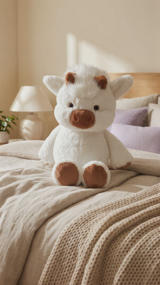 Cargar video: Peluche Pluvie mostrando su tamaño, suavidad y movimiento.